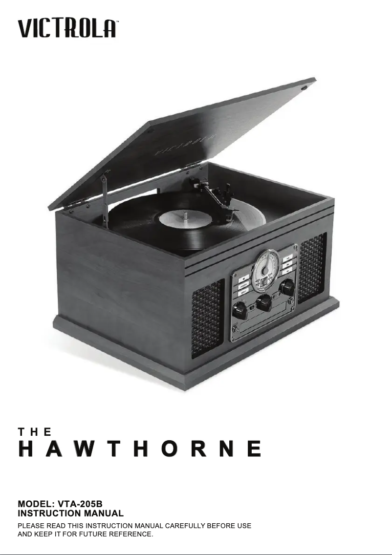 Page 1 de la notice Manuel utilisateur Victrola Hawthorne VTA-205B