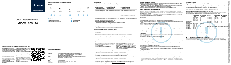 Page n°1 - Guide d'installation Lancom 730-4G+