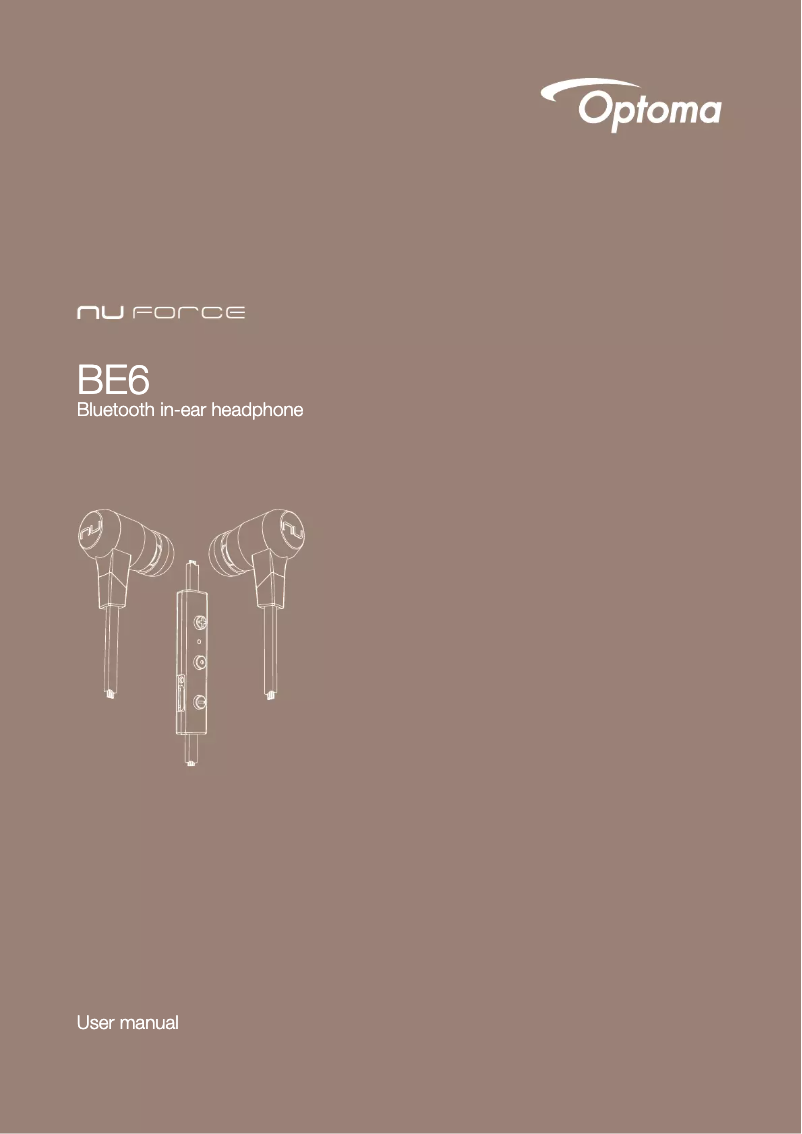 Page 1 de la notice Manuel utilisateur NuForce BE6