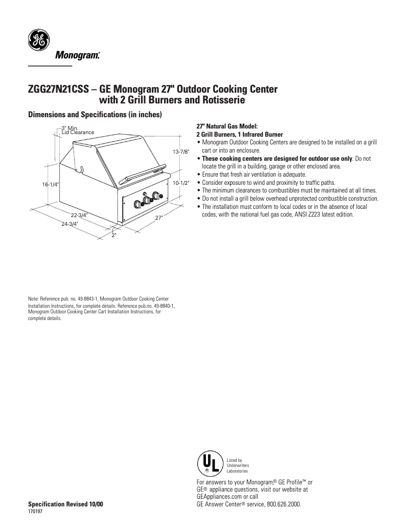 Image de la première page du manuel de l'appareil ZGG27N21CSS