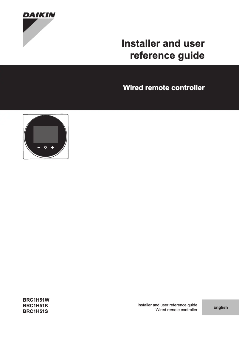 Page n°1 - Manuel utilisateur Daikin BRC1H51K