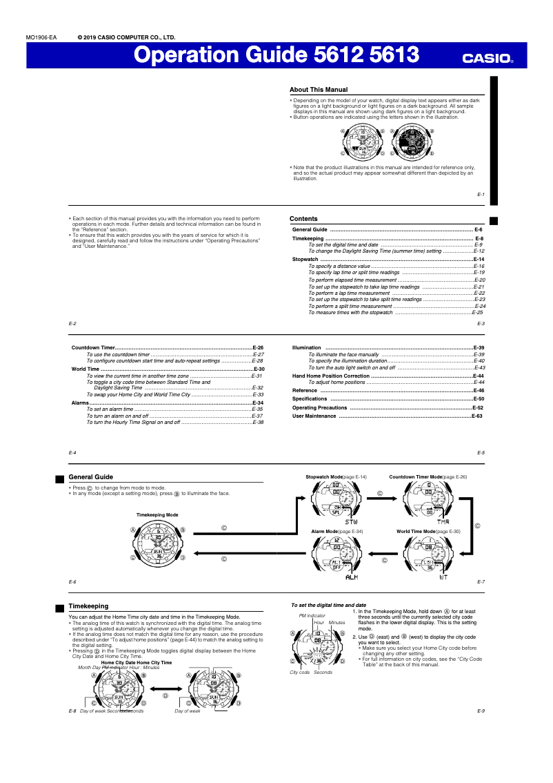 Page 1 de la notice Manuel utilisateur Casio G-Shock GA140-1A4