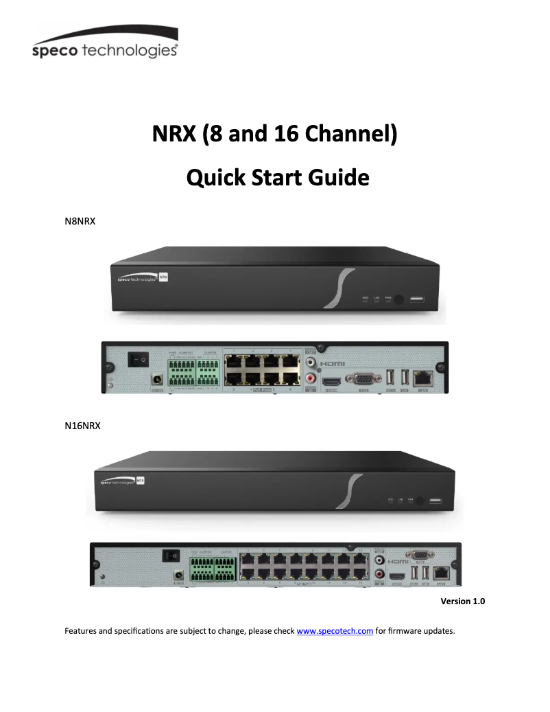Image de la première page du manuel de l'appareil N16NRX