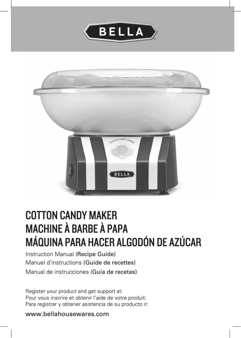Image de la première page du manuel de l'appareil Cotton Candy Maker