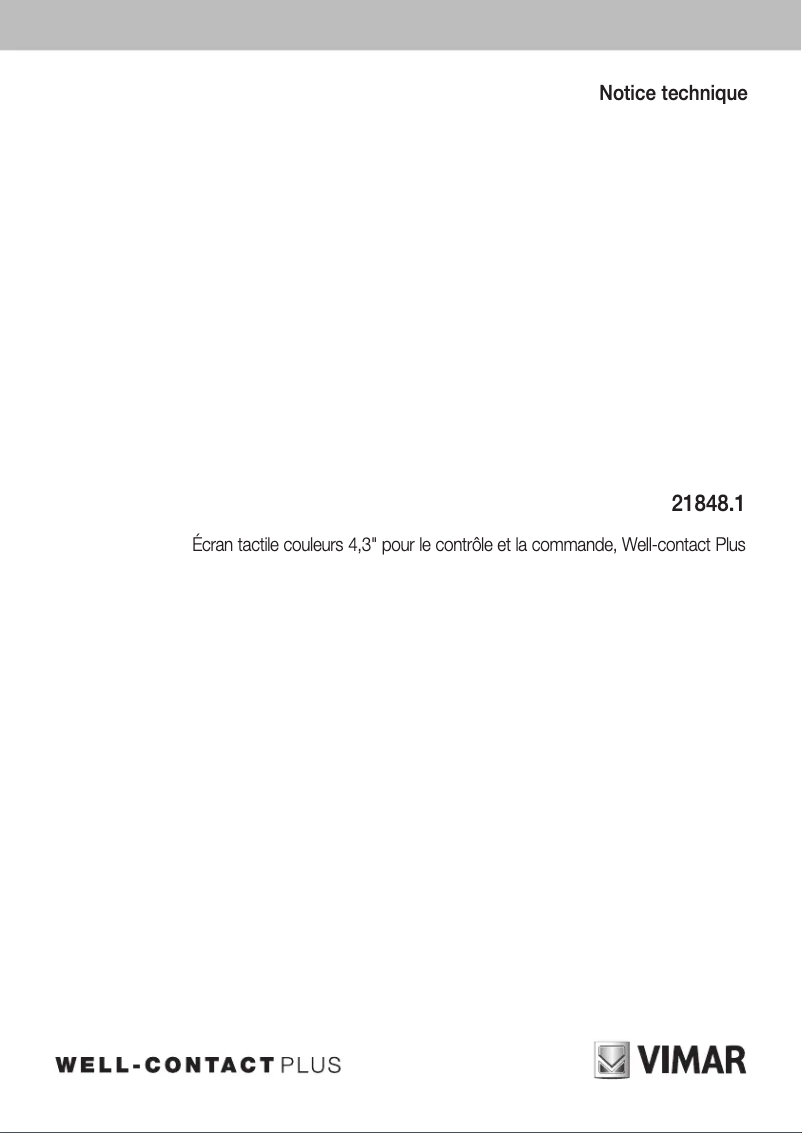 Page n°1 - Manuel utilisateur Vimar 21848.1.B