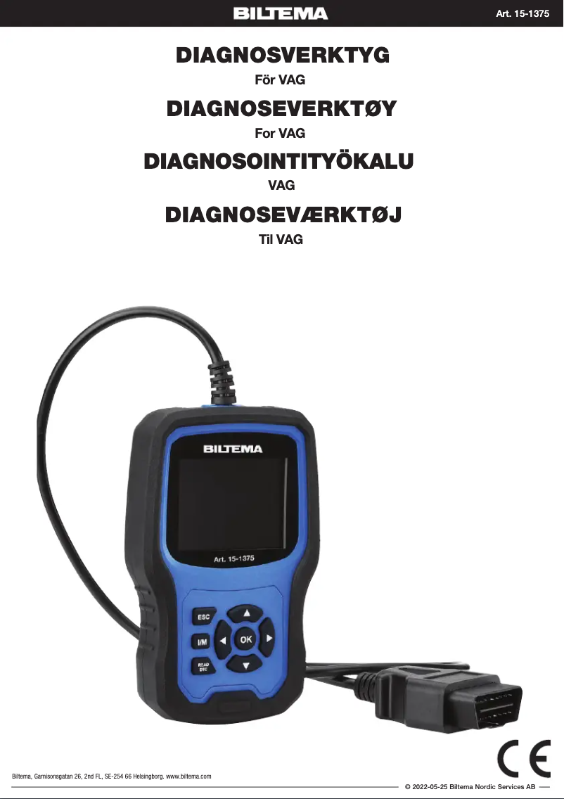 Page 1 de la notice Manuel utilisateur Biltema 15-1375