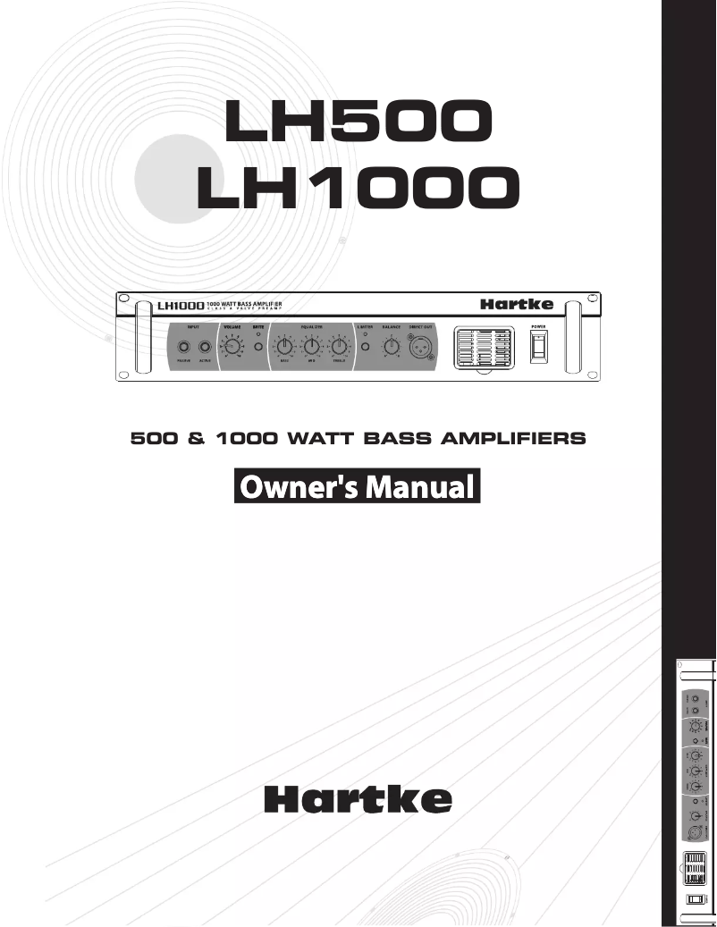 Page n°1 - Manuel utilisateur Hartke LH500