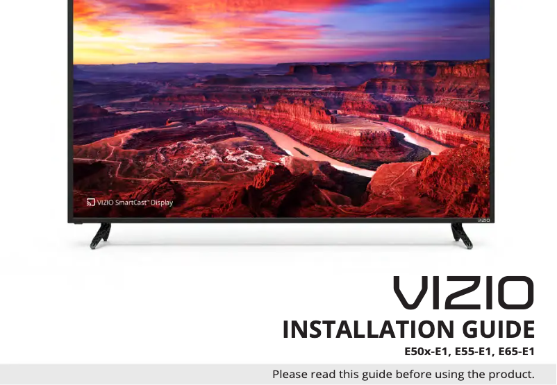Page 1 de la notice Guide de démarrage rapide VIZIO E65-E3