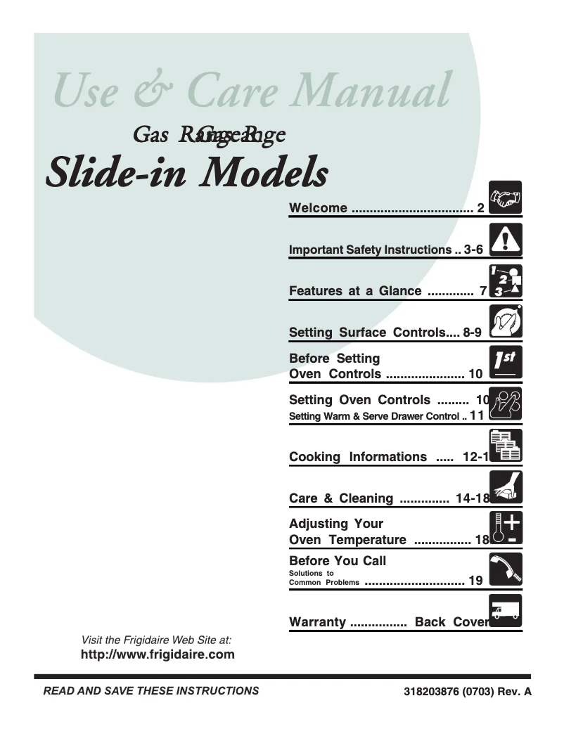 Image de la première page du manuel de l'appareil FGS367FC