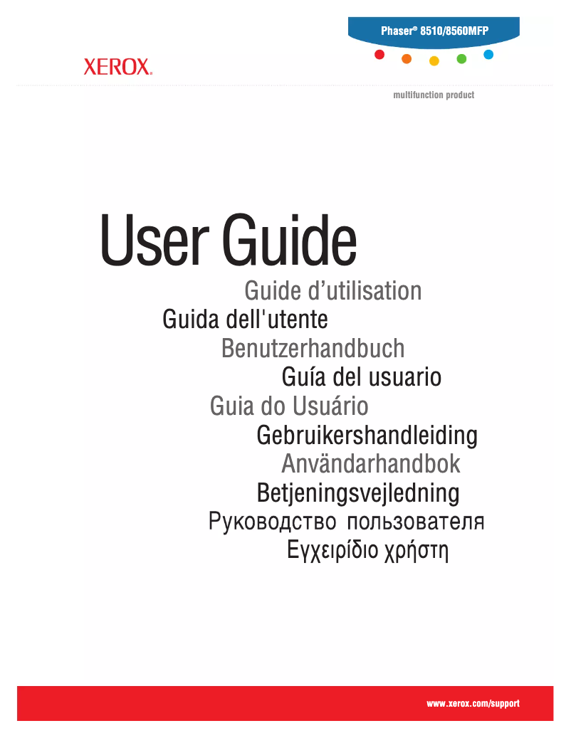 Page 1 de la notice Manuel utilisateur Xerox Phaser 8560