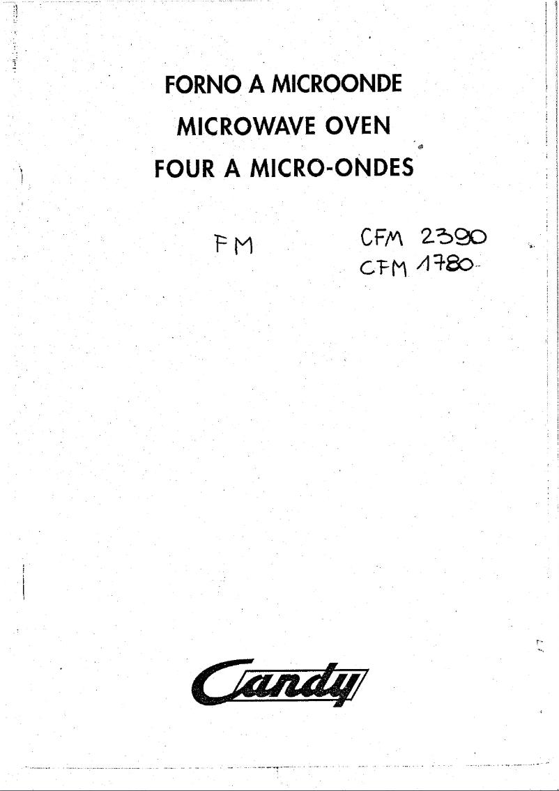 Page 1 de la notice Manuel utilisateur Candy CFM 2390