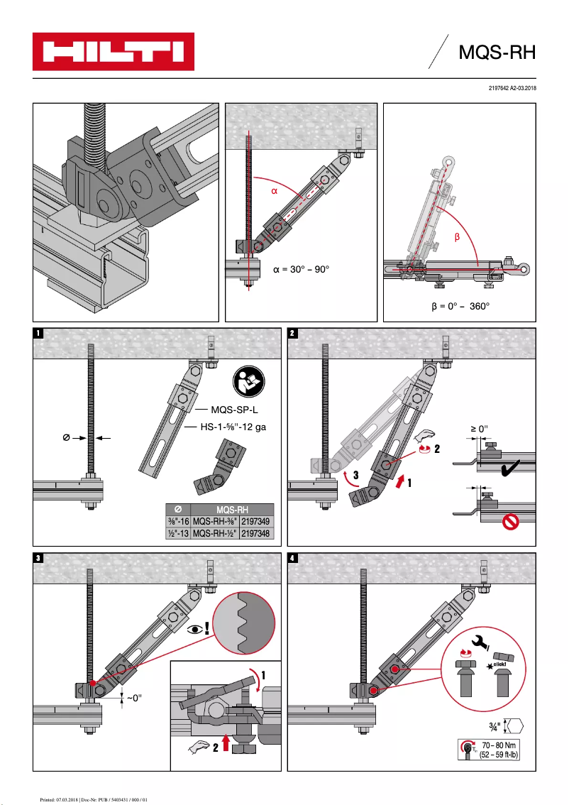 Page 1 de la notice Manuel utilisateur Hilti MQS-RH