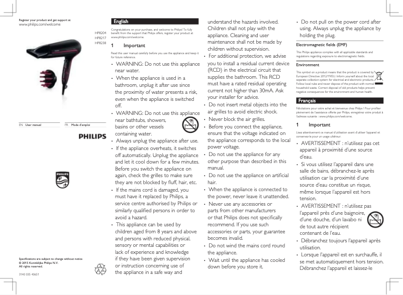 First page image of the manual for ThermoProtect HP8204