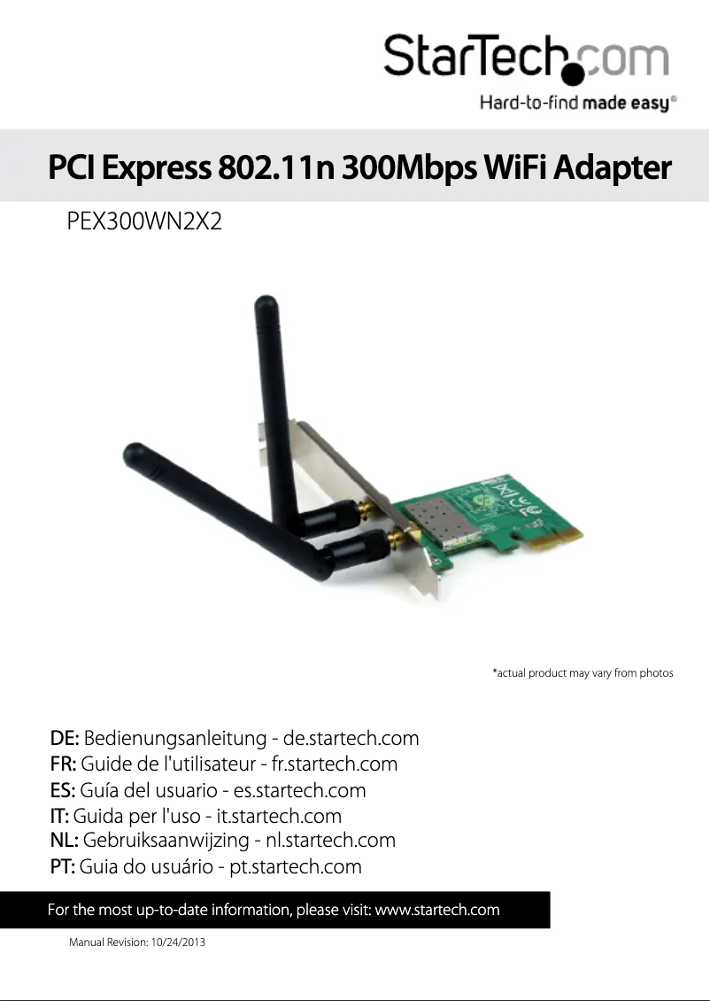 Page n°1 - Manuel utilisateur StarTech.com PEX300WN2X2