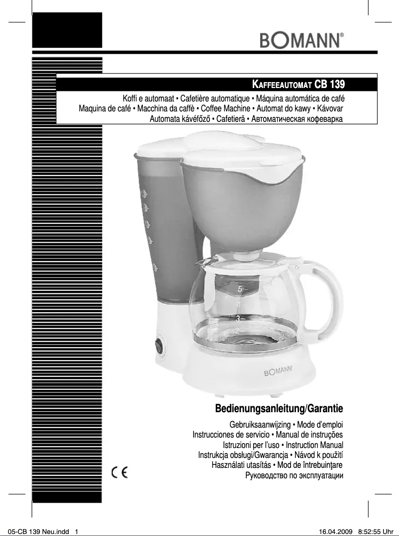 Image de la première page du manuel de l'appareil CB 139