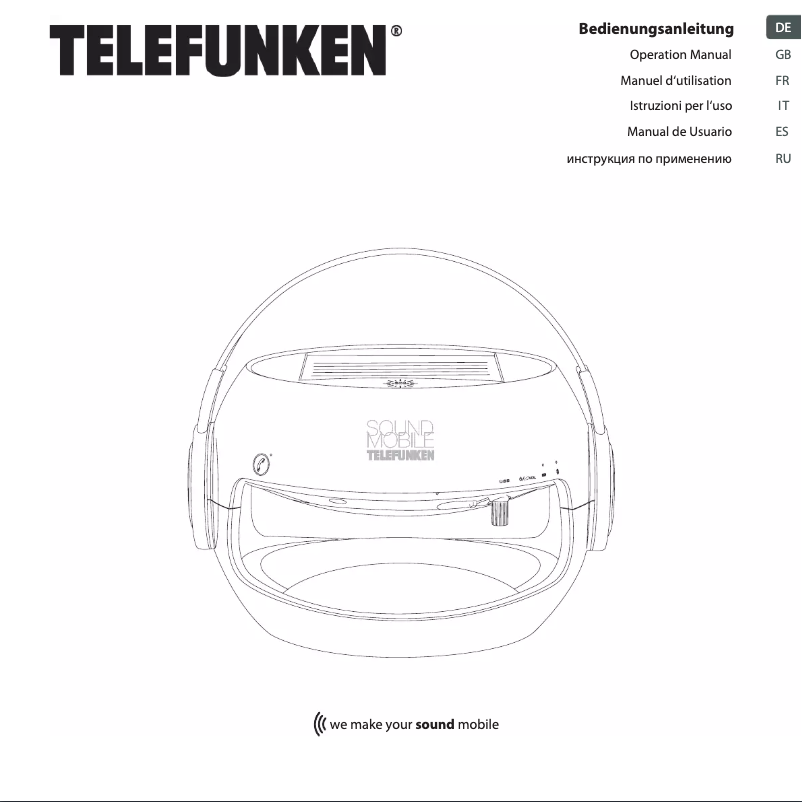 Page n°1 - Manuel utilisateur Telefunken TDBS500Y
