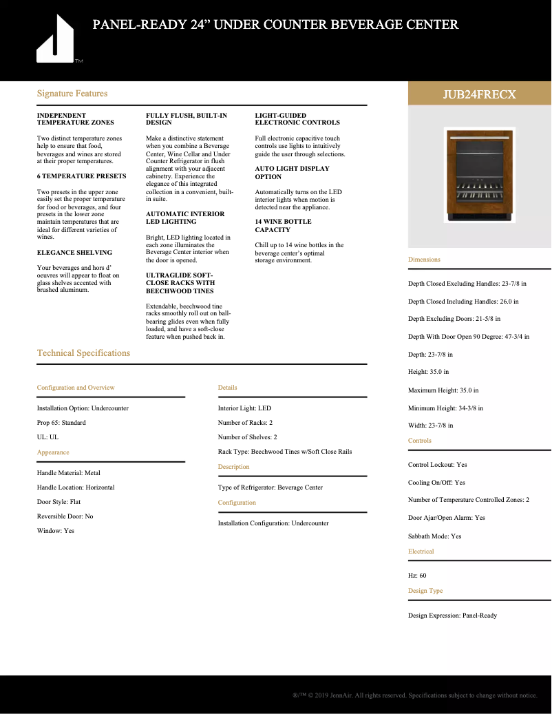 Image de la première page du manuel de l'appareil JUB24FRECX