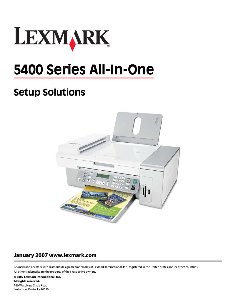 Page 1 de la notice Guide d'installation Lexmark X5470