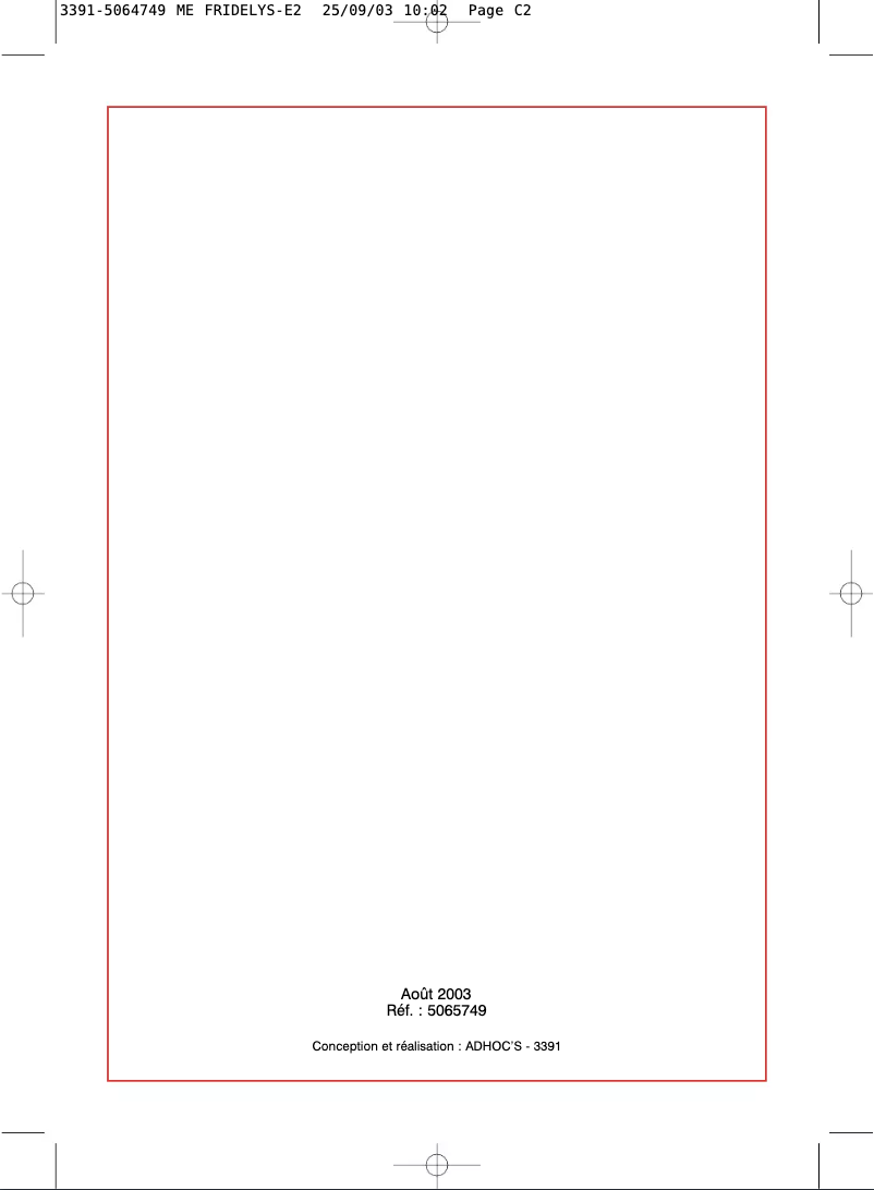 Image de la première page du manuel de l'appareil Fridelys AKE4