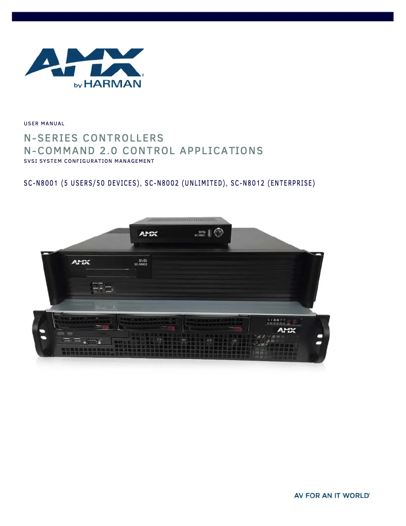 Page n°1 - Manuel utilisateur AMX SC-N8002