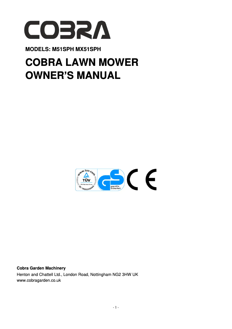 Page 1 de la notice Manuel utilisateur Cobra MX51SPH