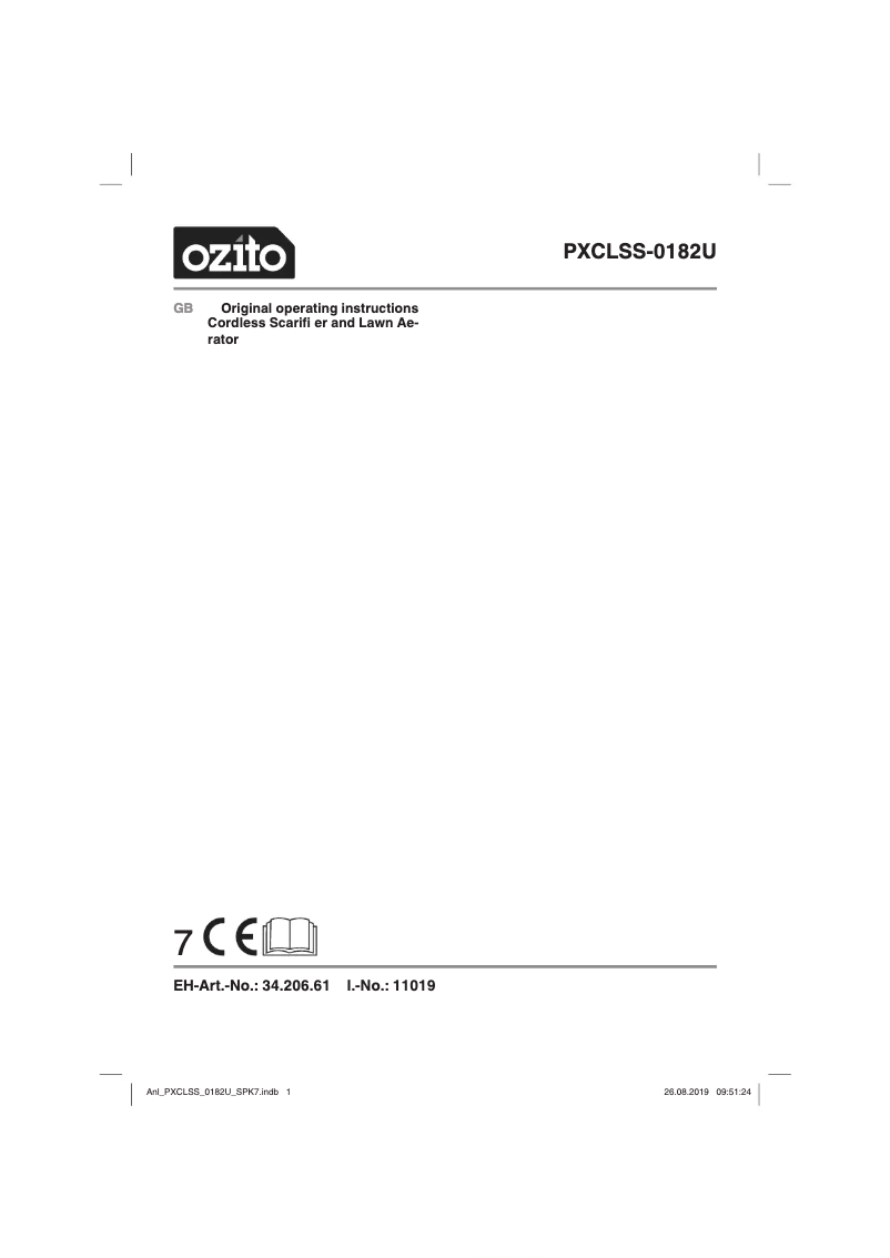 Page 1 de la notice Manuel utilisateur Ozito PXCLSS-0182U