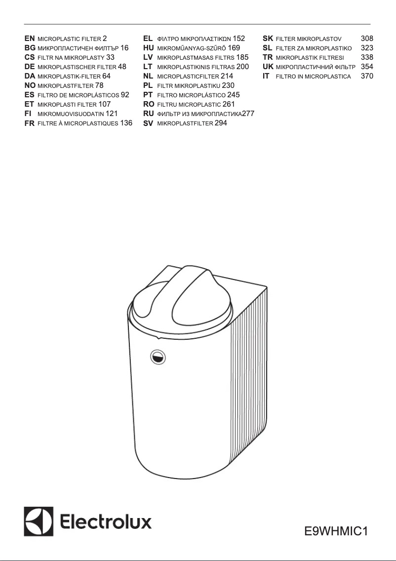 Page 1 de la notice Manuel utilisateur AEG E9WHMIC1