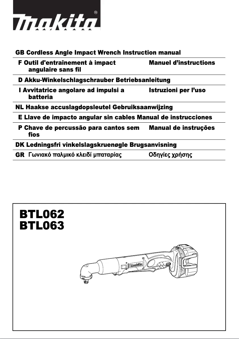Page 1 de la notice Manuel utilisateur Makita BTL063