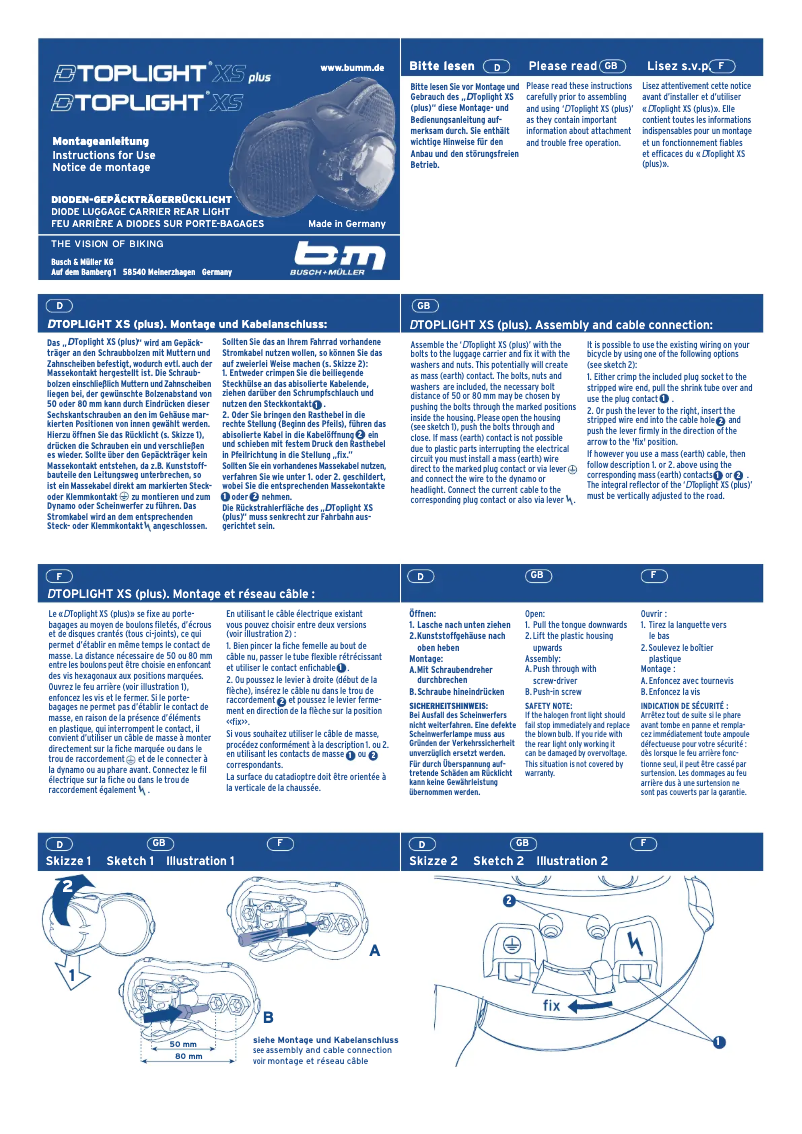 Página 1 del manual Manual de usuario Busch + Müller D-TOPLIGHT XS plus