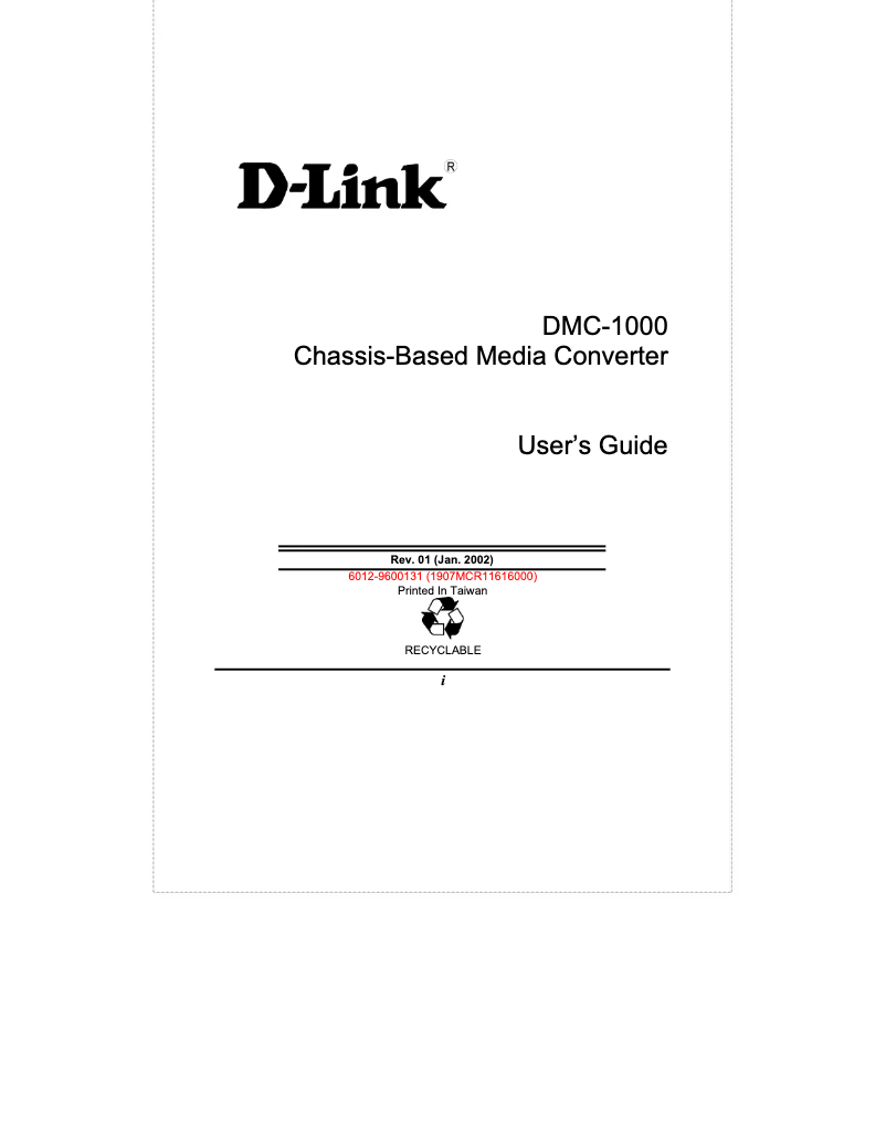 Page n°1 - Manuel utilisateur D-Link DMC-1000
