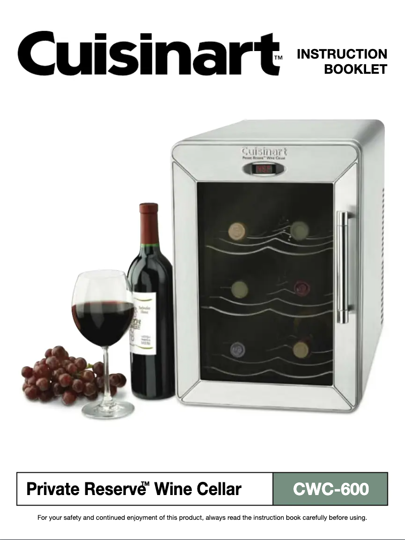 Page n°1 - Manuel utilisateur Cuisinart Private Reserve CWC-600