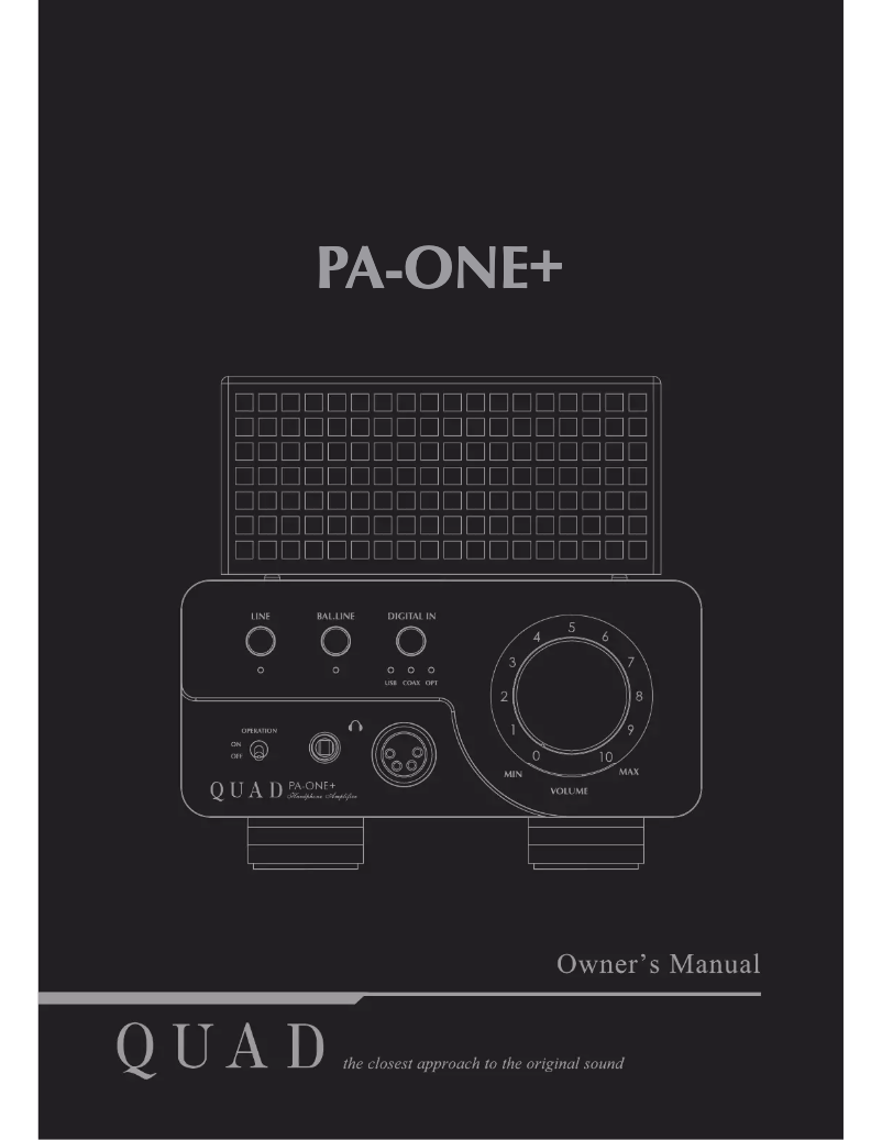 Page n°1 - Manuel utilisateur Quad PA-One+