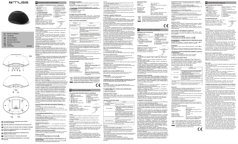 Page 1 de la notice Manuel utilisateur Muse M-600 BT