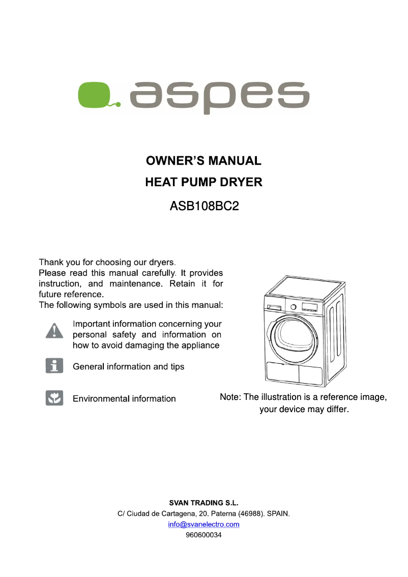 Page 1 de la notice Manuel utilisateur Aspes ASB108BC2