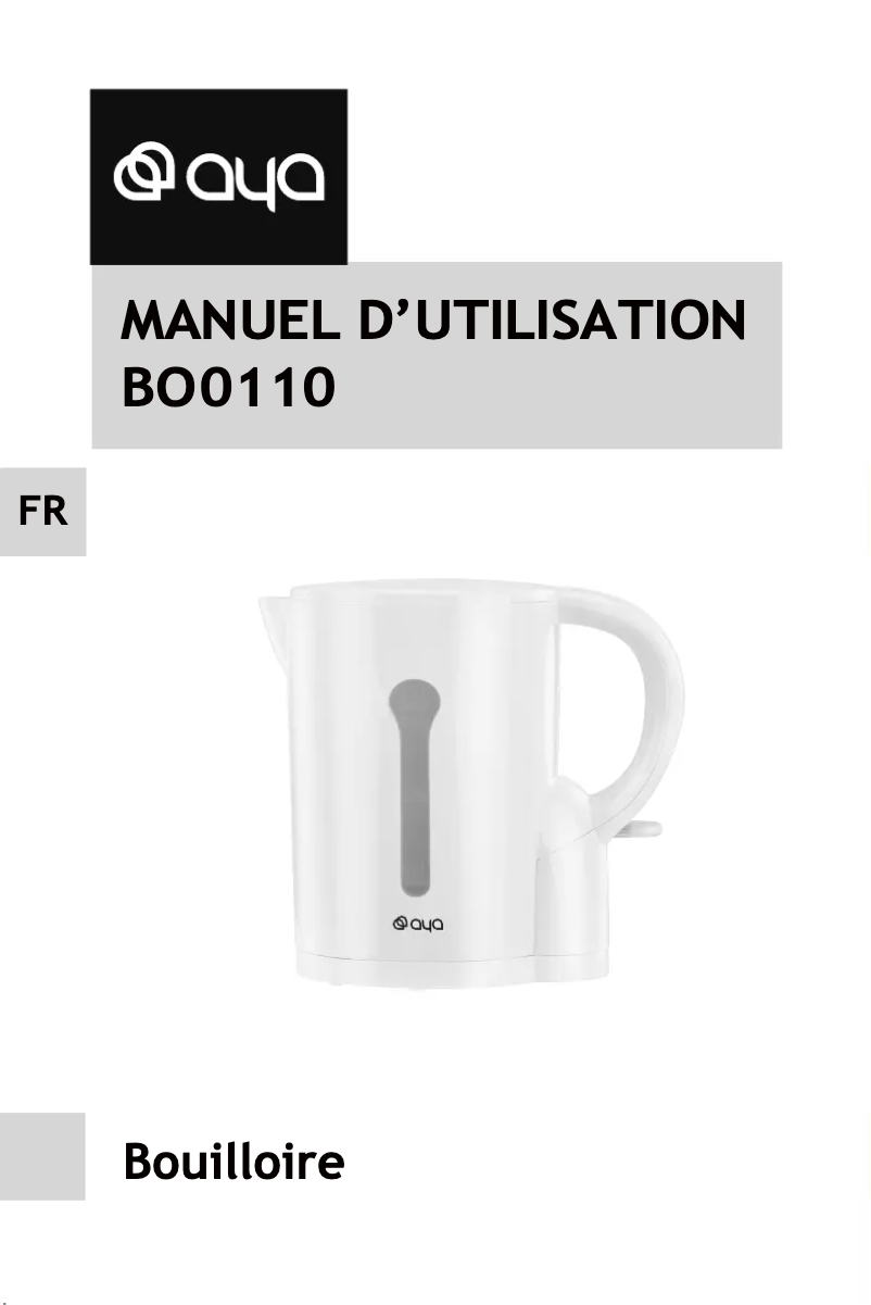 Image de la première page du manuel de l'appareil BO0110