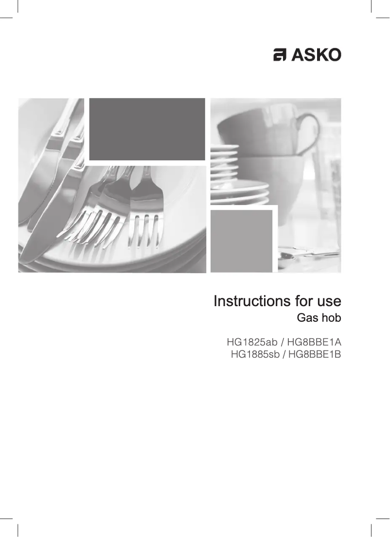 Page 1 de la notice Manuel utilisateur Asko HG 1885 SB