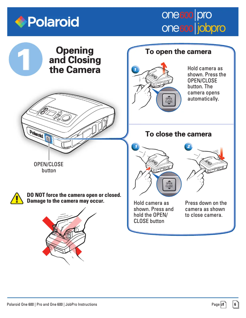 Image de la première page du manuel de l'appareil One600 JobPro