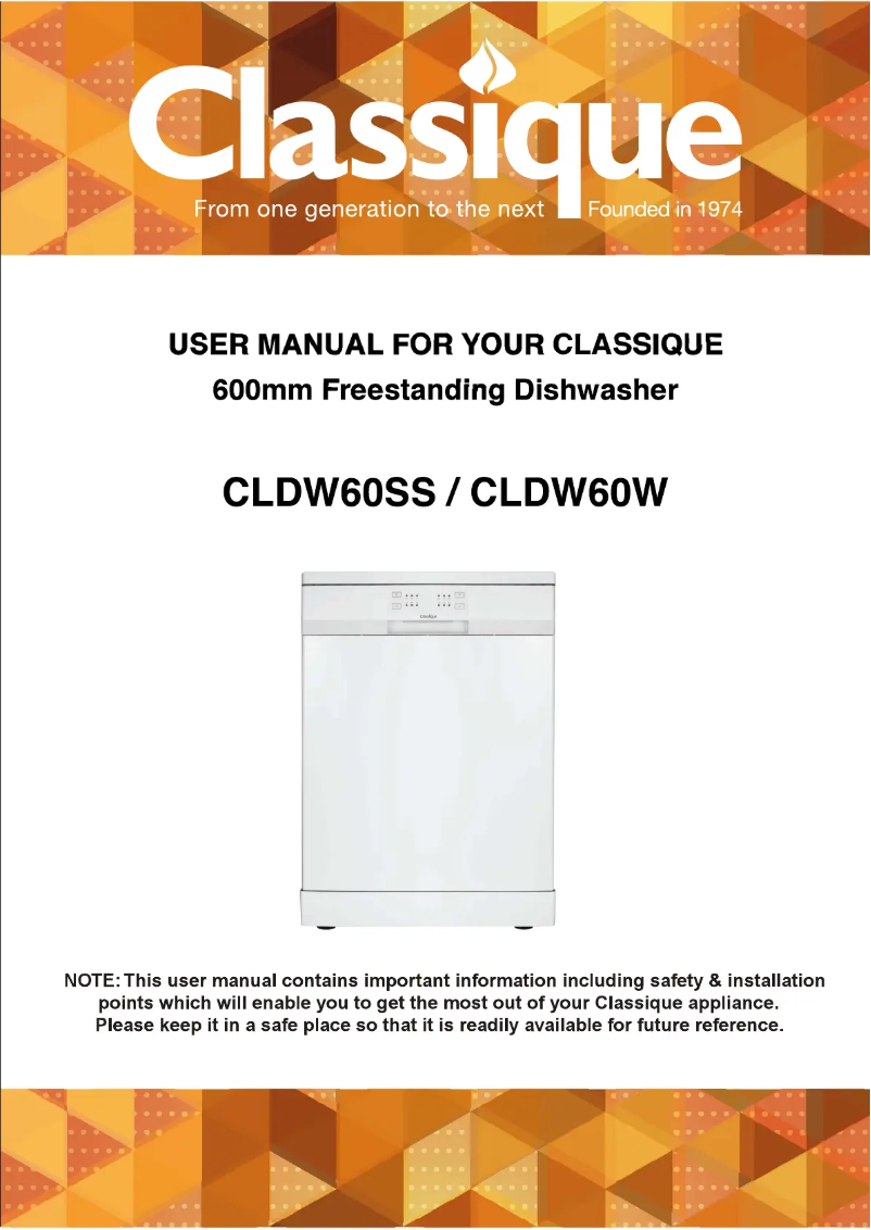 Page n°1 - Manuel utilisateur Classique CLDW60W