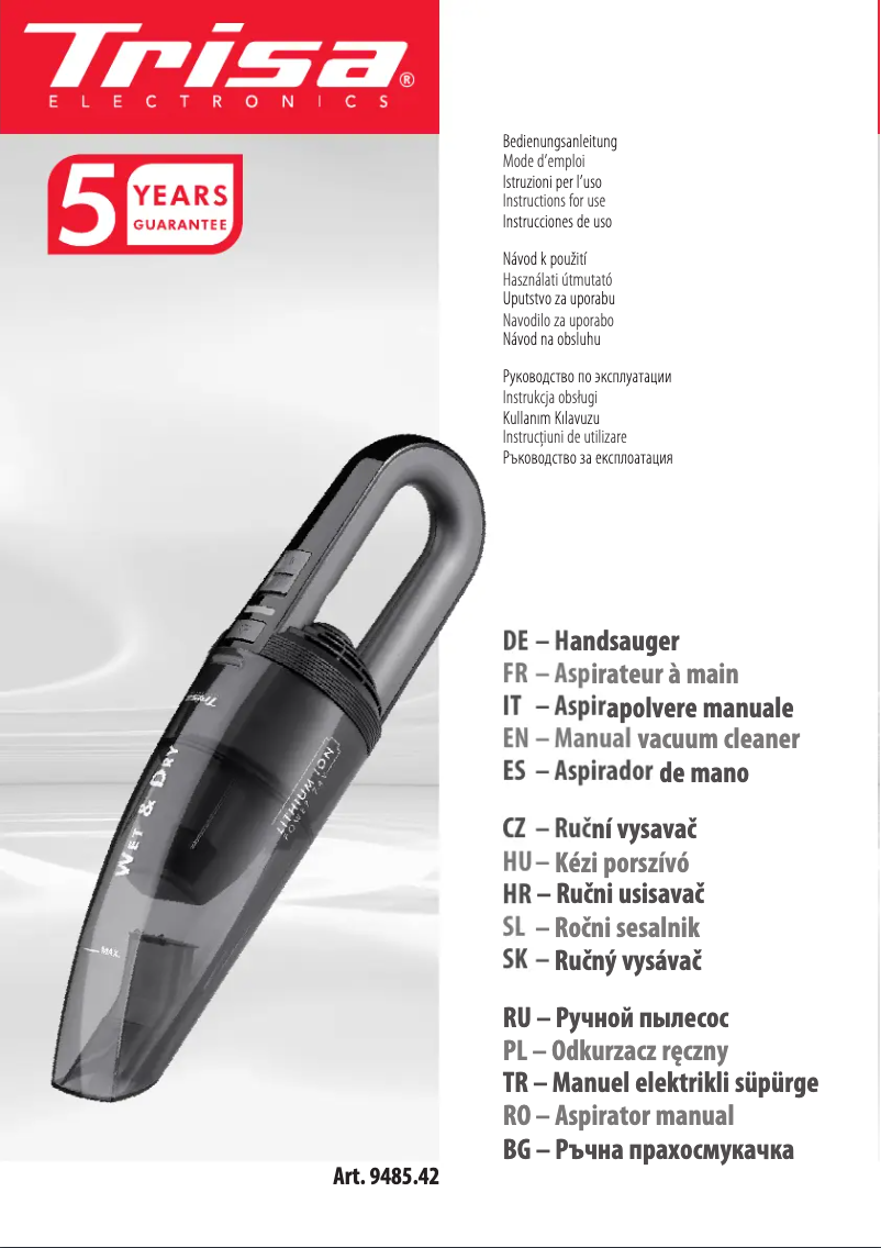 Page 1 de la notice Manuel utilisateur Trisa 9485
