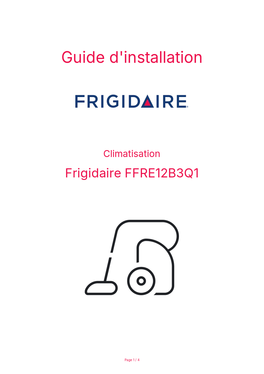 Image de la première page du manuel de l'appareil FFRE12B3Q1