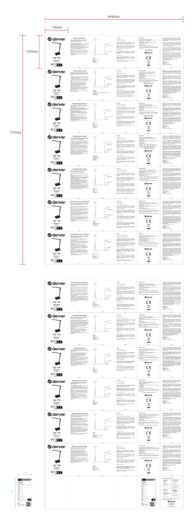 Page 1 de la notice Manuel utilisateur Denver LQI-105