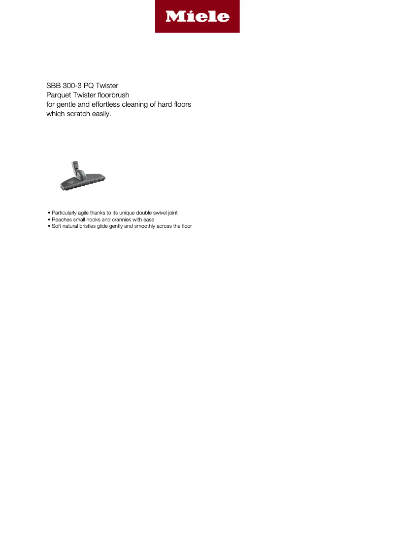 Page 1 de la notice Manuel utilisateur Miele SBB 300-3 PQ Twister