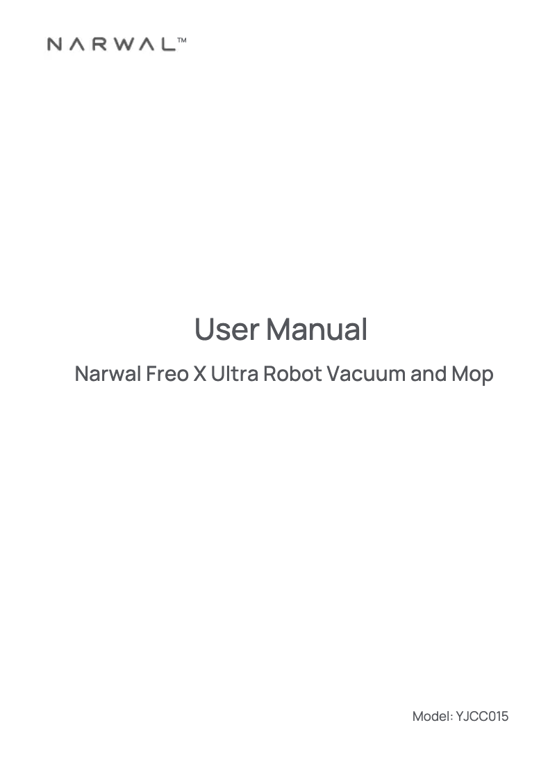 Page 1 de la notice Manuel utilisateur Narwal Freo X Ultra