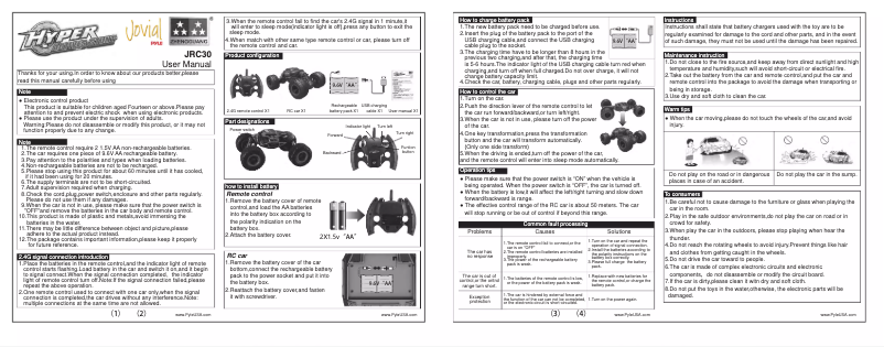 Page n°1 - Manuel utilisateur Jovial JRC30