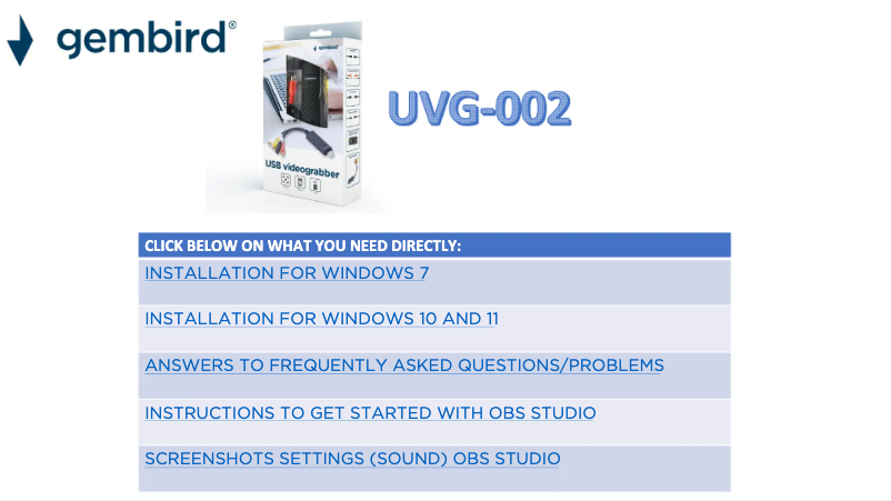 Image de la première page du manuel de l'appareil UVG-002