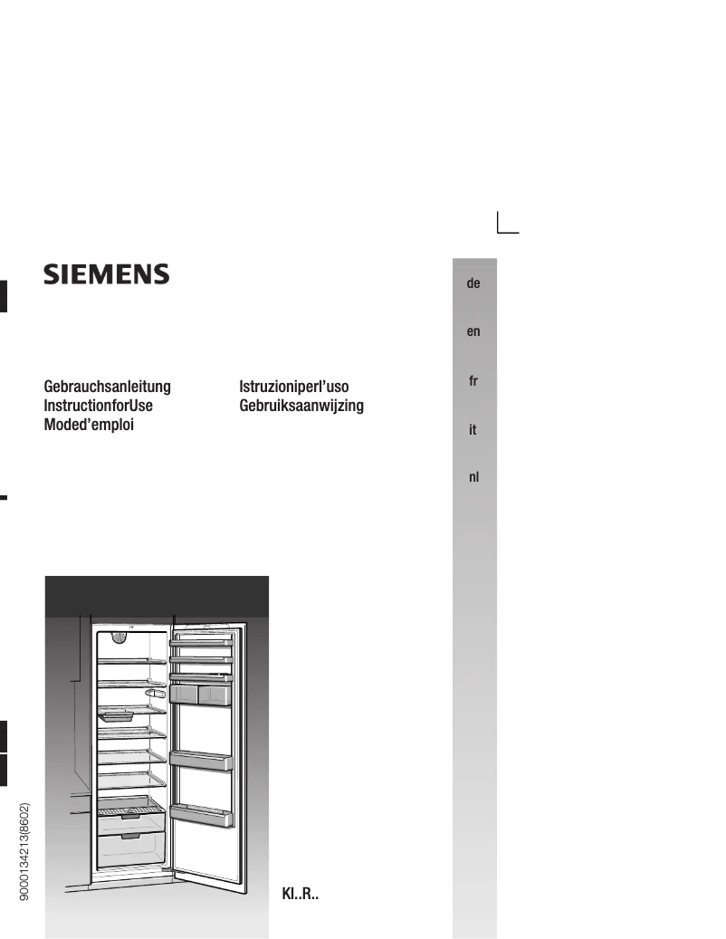 Page n°1 - Manuel utilisateur Siemens KI38RA50GB
