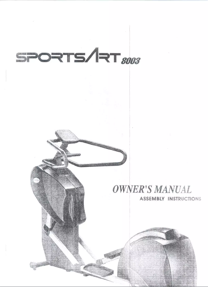 Page 1 de la notice Manuel utilisateur SportsArt 8003