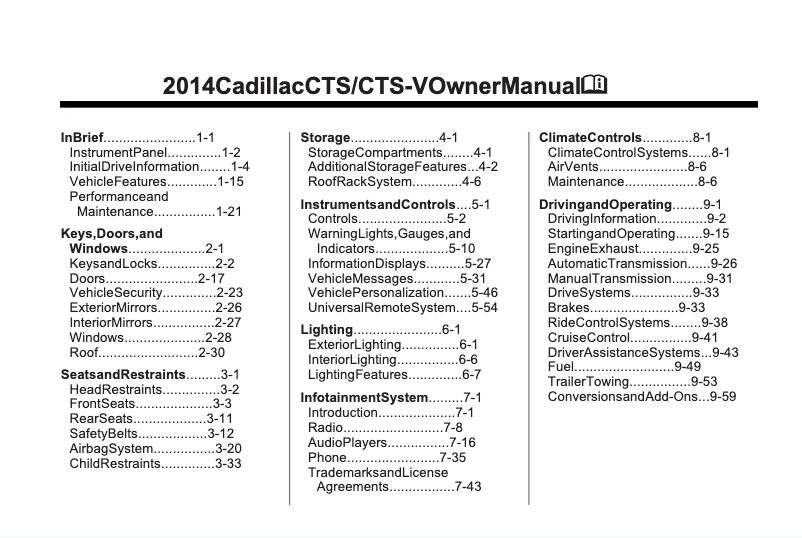 Image de la première page du manuel de l'appareil CTS Wagon (2014)