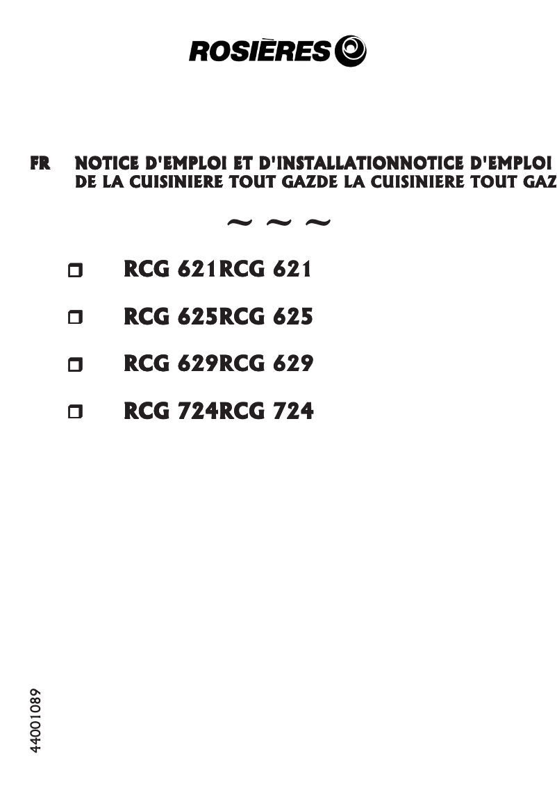 Image de la première page du manuel de l'appareil RCG 724 RUBM