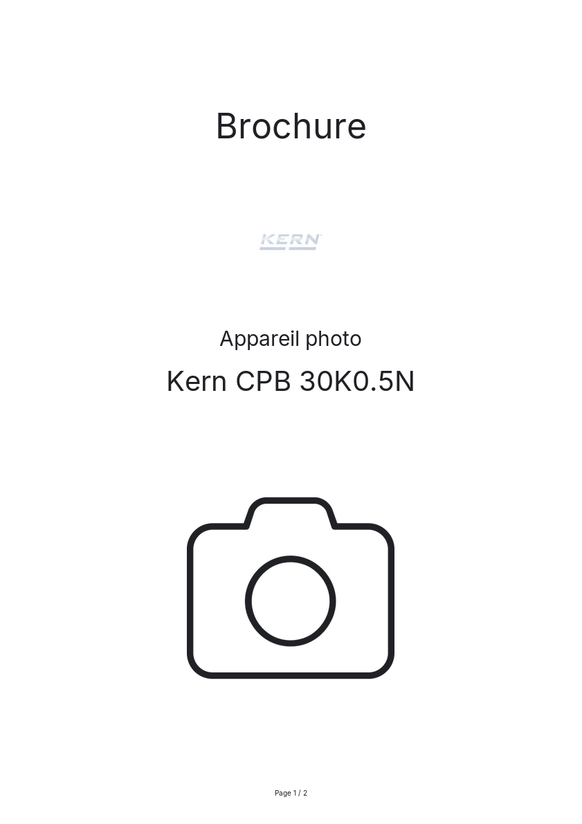 Page n°1 - Brochure Kern CPB 30K0.5N